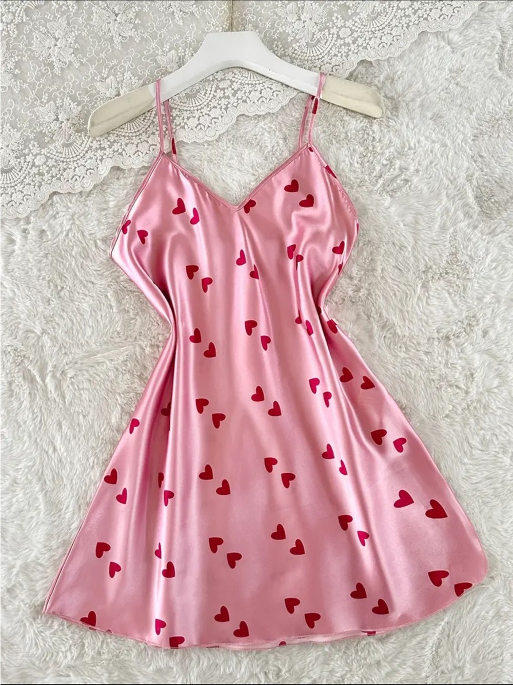 Pink & Red, Silky, Lingerie Slip